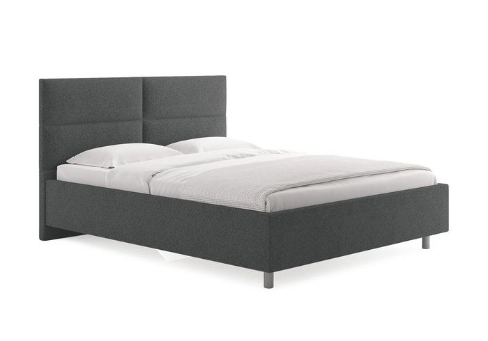 Кровать Omega 160х200 темно-серого цвета без основания и подъемного механизма 