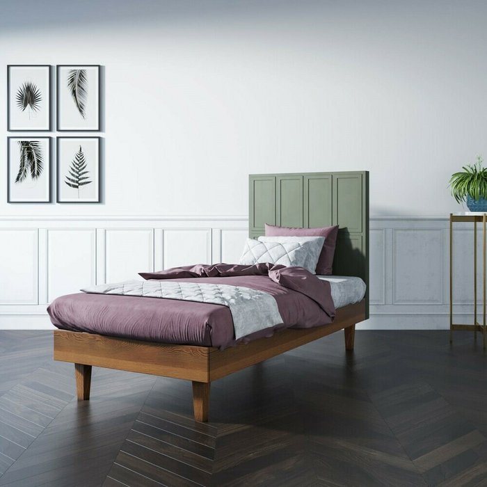 Кровать Andersen 120х190 с изголовьем зеленого цвета - купить Кровати для спальни по цене 106811.0