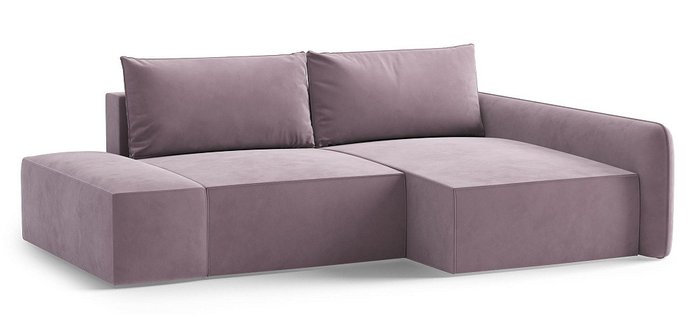 Угловой диван-кровать Портленд лилового цвета правый