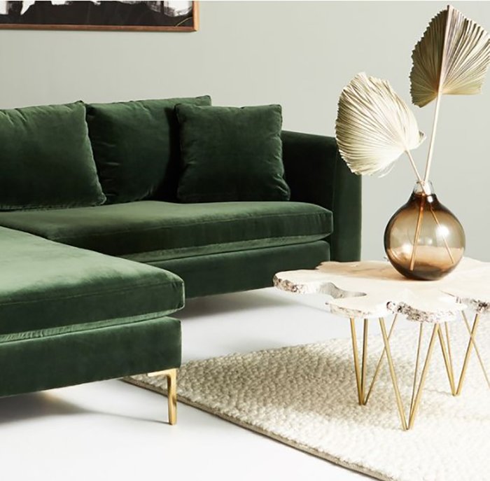 Диван Edlyn Petite Green зеленого цвета - лучшие Угловые диваны в INMYROOM