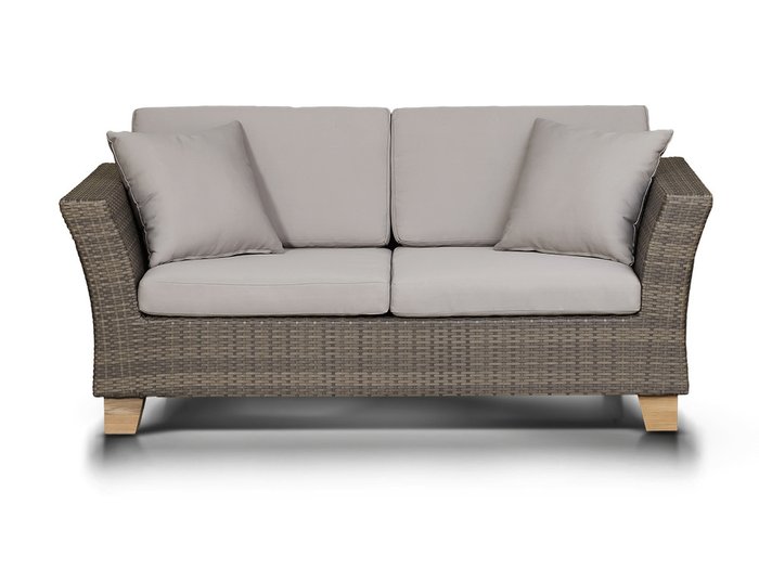 диван двухместный "Феррара " серо - коричневый с деревянными ножками - купить Садовые диваны по цене 64154.0