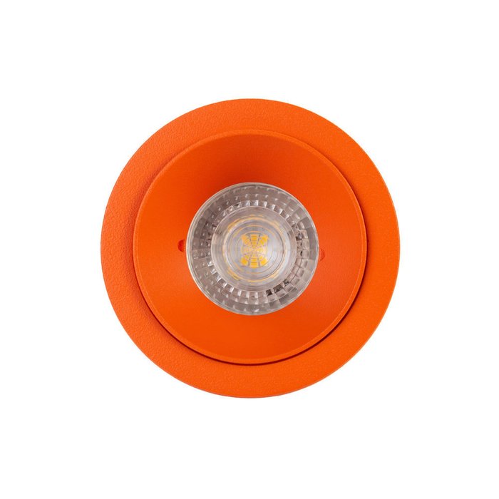 Точечный встраиваемый светильник из металла оранжевого цвета