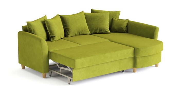 Угловой диван-кровать Катарина зеленого цвета - лучшие Угловые диваны в INMYROOM