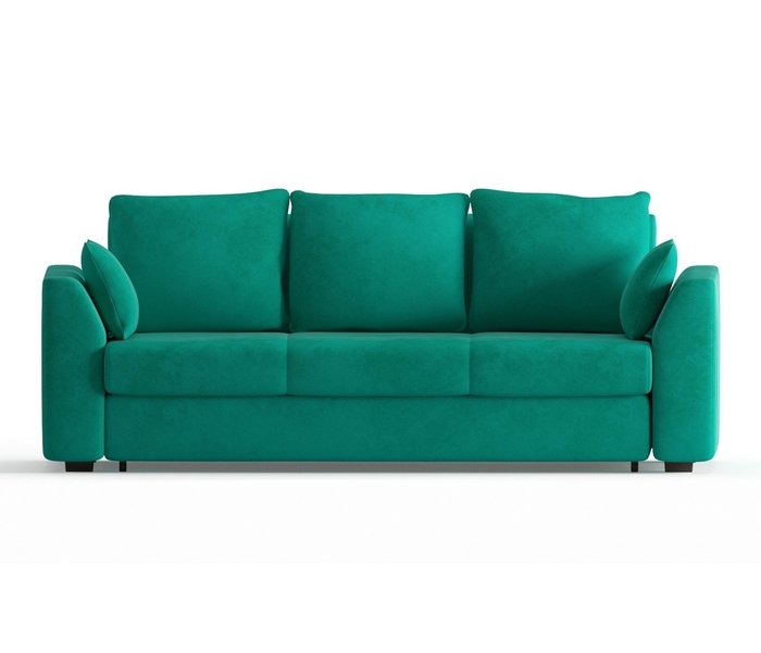 Диван-кровать Ла-Рошель в обивке из велюра бирюзового цвета - купить Прямые диваны по цене 36790.0