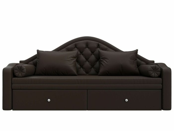 Диван-кровать Сойер коричневого цвета (экокожа) - купить Прямые диваны по цене 49999.0