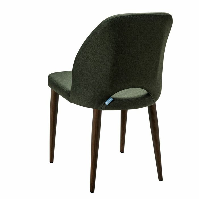 Стул Ledger темно-зеленого цвета с коричневыми ножками - купить Обеденные стулья по цене 11990.0