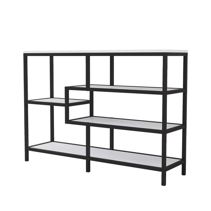 Стеллаж тумба Trust Plus бело-черного цвета Стеллаж тумба Trust Plus бело-черного цвета