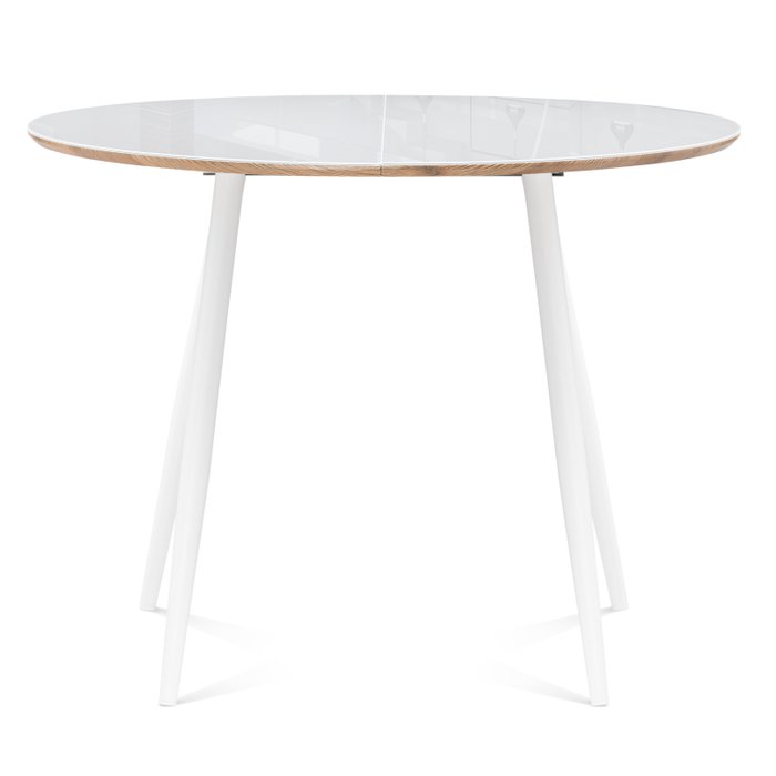 Раскладной обеденный стол Абилин со стеклянной столешницей белого цвета - купить Обеденные столы по цене 20691.0