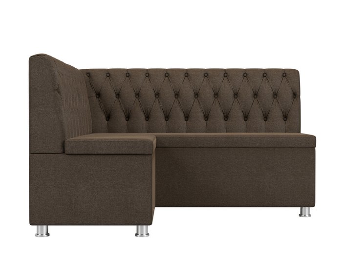 Кухонный угловой диван Мирта коричневого цвета левый угол - купить Угловые диваны по цене 37999.0