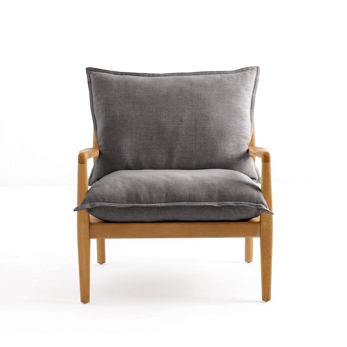 Кресло из вискозной ткани Dilma серого цвета - купить Интерьерные кресла по цене 49254.0