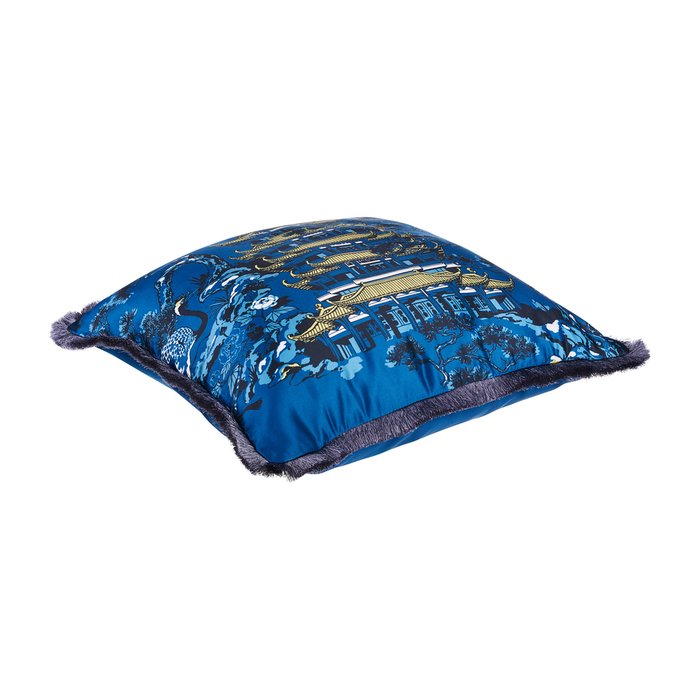 Декоративная подушка Kitayskaya 40х40 синего цвета - лучшие Декоративные подушки в INMYROOM