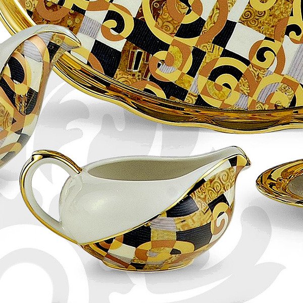Чайный сервиз Sarri KLIMT из керамики золотого и белого цвета - лучшие Сервизы в INMYROOM