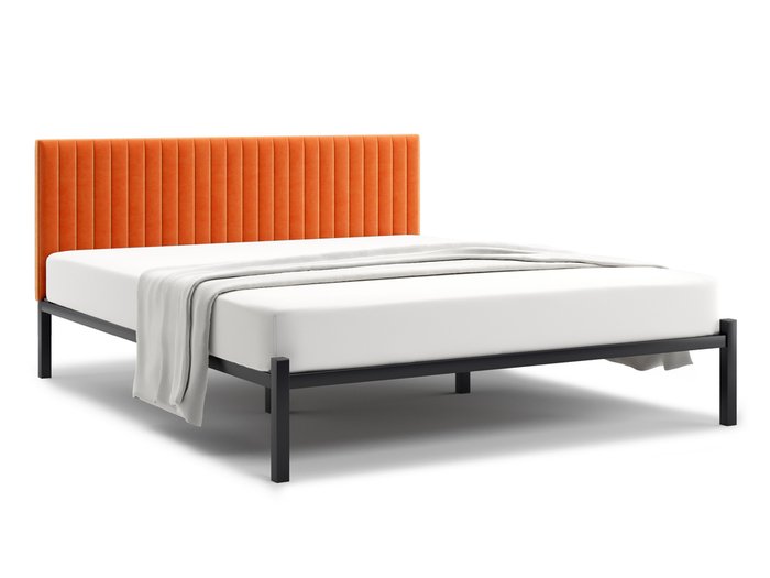 Кровать Лофт Mellisa Steccato 180х200 оранжевого цвета без подъемного механизма