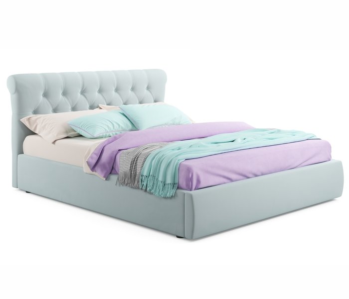 Кровать Ameli 180х200 с подъемным механизмом мятного цвета