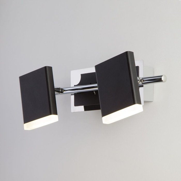 Светодиодный настенный светильник с поворотными плафонами 20000/2 черный Collin