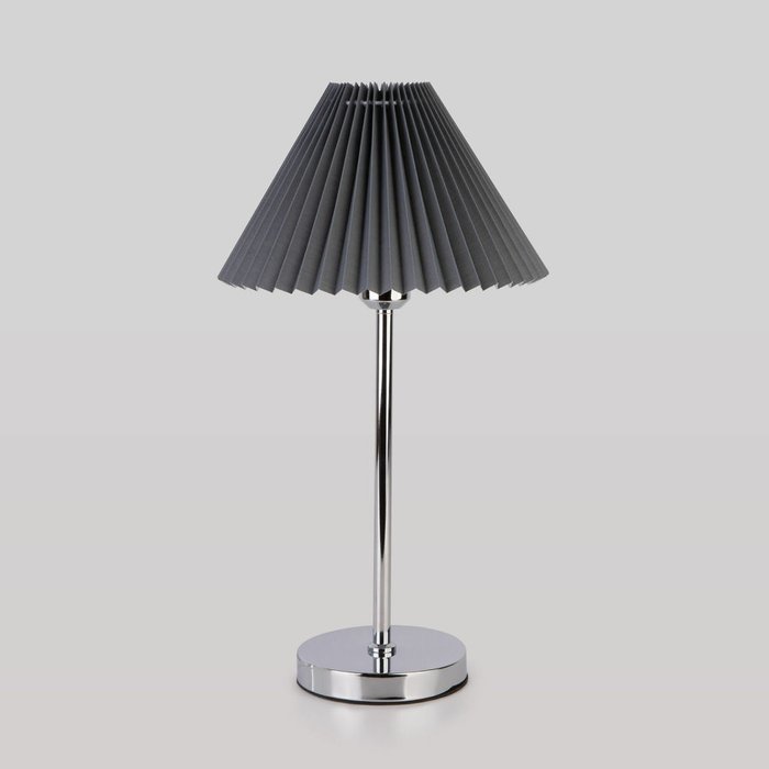 Настольная лампа с абажуром 01132/1 хром/графит Peony - купить Подвесные светильники по цене 5490.0