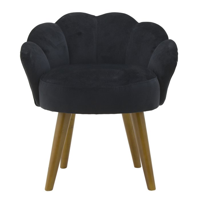 Кресло черного цвета на деревянных ножках - купить Интерьерные кресла по цене 18880.0