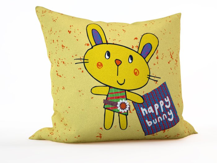 Детская подушка: Счастливый кролик