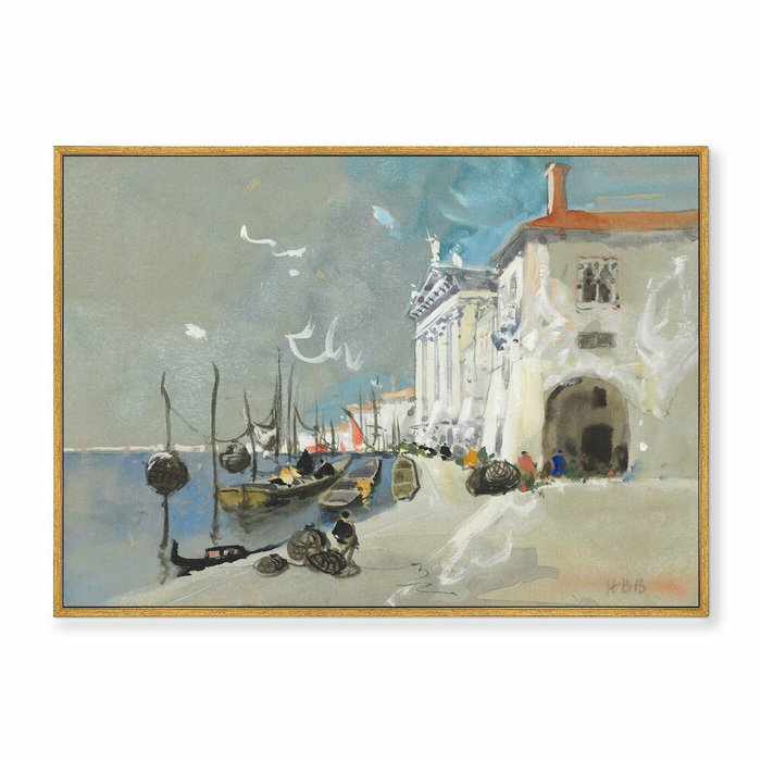 Репродукция картины на холсте Fish baskets, Chioggia, south of Venice, 1904г. - купить Картины по цене 21999.0