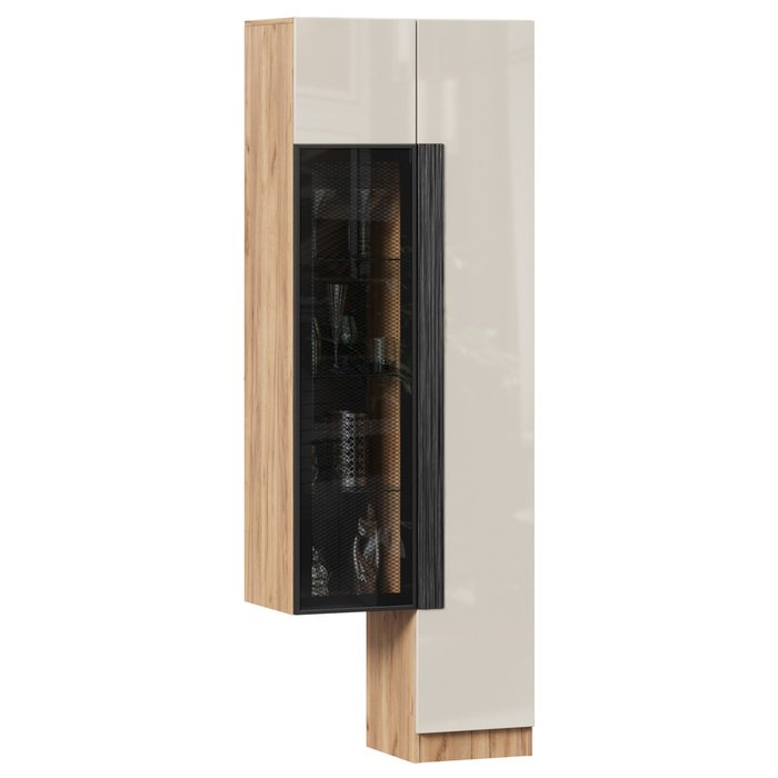 Шкаф с витриной Кёльн с фасадом бежевого цвета - купить Полки по цене 16639.0