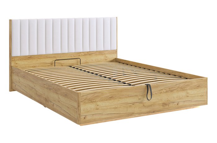 Кровать Адам 160х200 бежево-белого цвета с подъемным механизмом  - купить Кровати для спальни по цене 20890.0