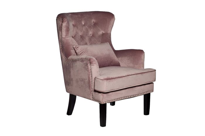 Кресло велюровое дымчато-розовое (с подушкой) - купить Интерьерные кресла по цене 37200.0