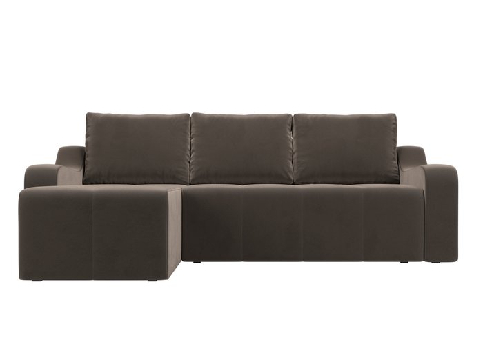 Угловой диван-кровать Элида коричневого цвета левый угол - купить Угловые диваны по цене 57999.0