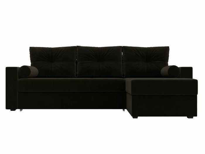 Угловой диван-кровать Верона коричневого цвета правый угол - купить Угловые диваны по цене 44999.0