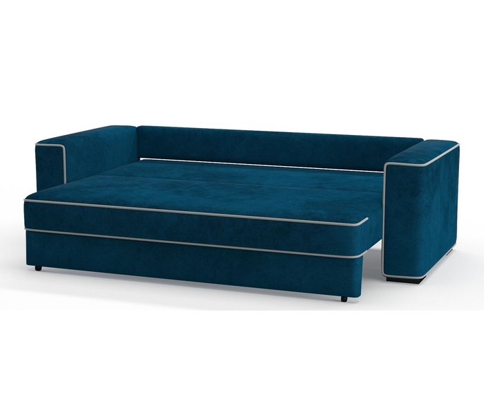 Диван-кровать Аваллон в обивке из велюра синего цвета - лучшие Прямые диваны в INMYROOM