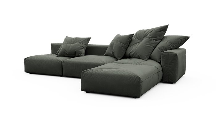 Угловой диван Фиджи темно-серого цвета