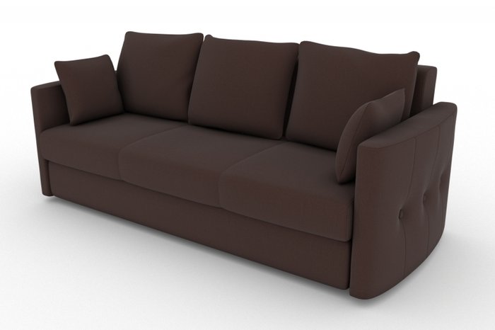 Прямой диван-кровать Луна коричневого цвета