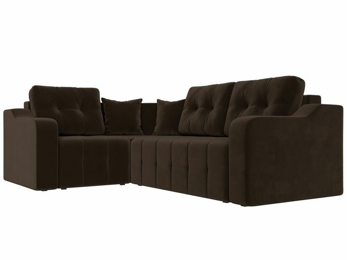 Угловой диван-кровать Кембридж коричневого цвета левый угол - лучшие Угловые диваны в INMYROOM