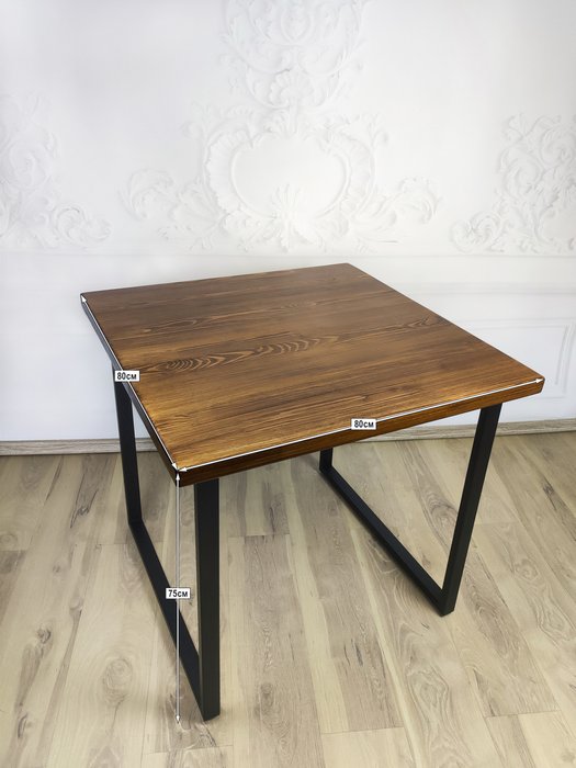 Стол обеденный Loft 80х80 черно-коричневого цвета - лучшие Обеденные столы в INMYROOM