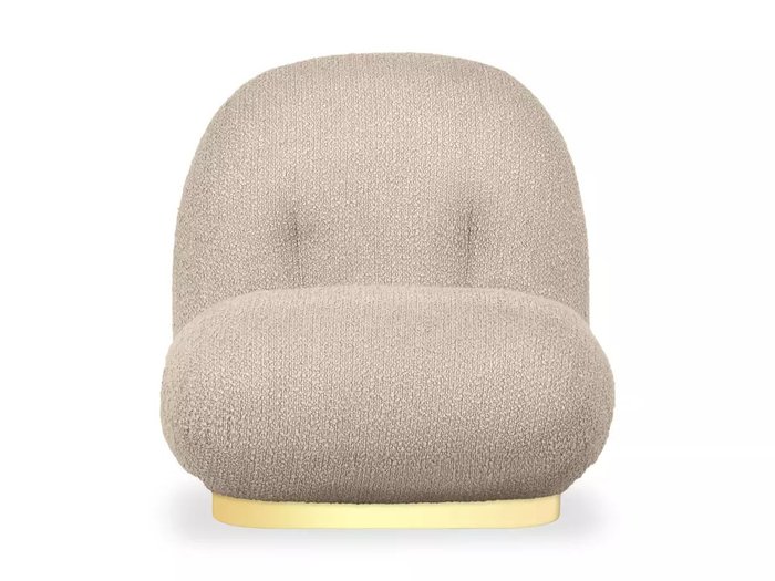 Кресло Pacha Wood бежевого цвета с золотым основанием - купить Интерьерные кресла по цене 52380.0