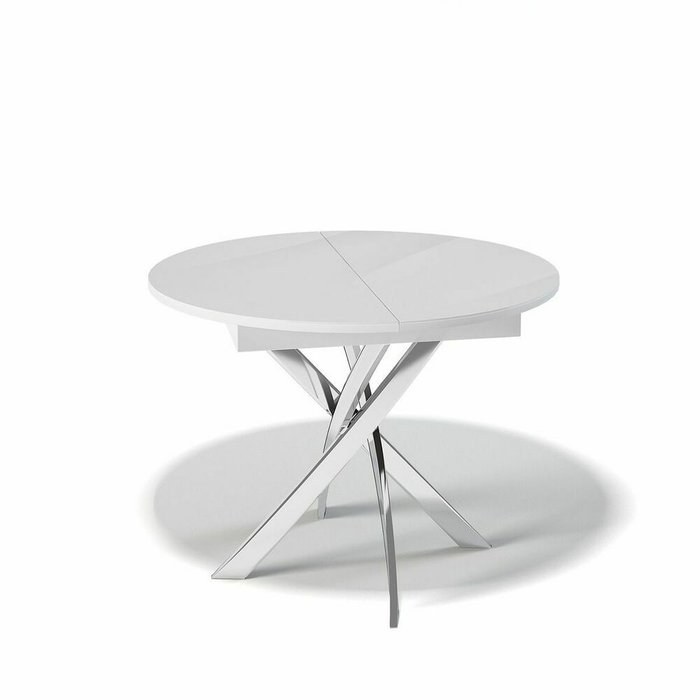 Раздвижной обеденный стол R110 белого цвета