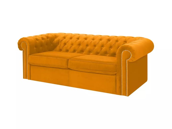 Диван-кровать Chesterfield оранжевого цвета - купить Прямые диваны по цене 153630.0