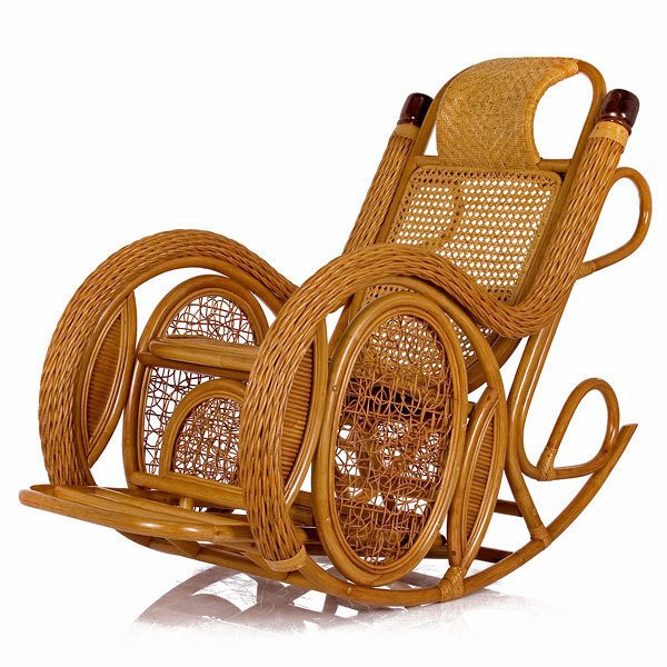 Кресло-качалка из ротанга Alexa с подушкой мед - купить Садовые кресла по цене 31970.0