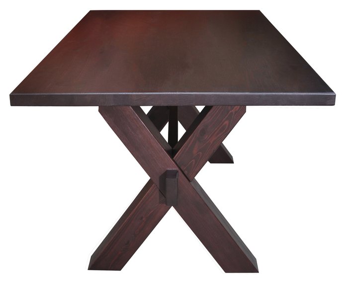 Обеденный стол из массива сосны Акадия в цвете темный орех - купить Обеденные столы по цене 45000.0