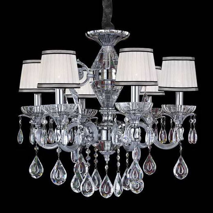 Подвесная люстра Marais Medium Chandelier с белыми абажурами 