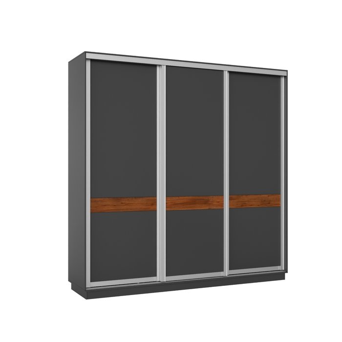 Шкаф-купе Wood серого цвета