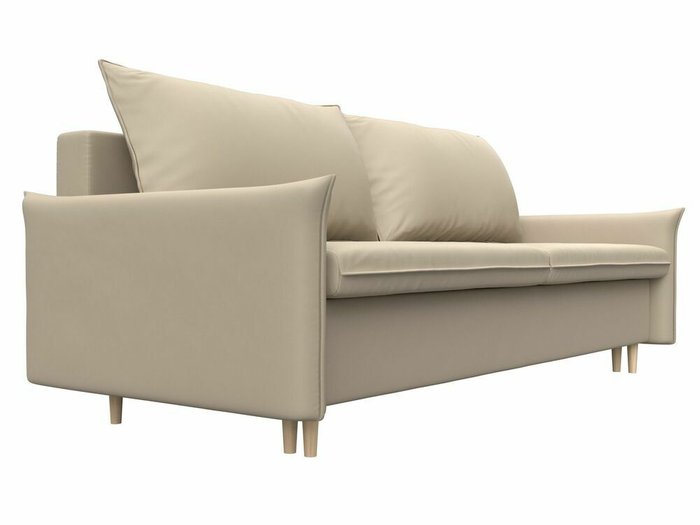 Прямой диван-кровать Хьюстон бежевого цвета (экокожа) - лучшие Прямые диваны в INMYROOM