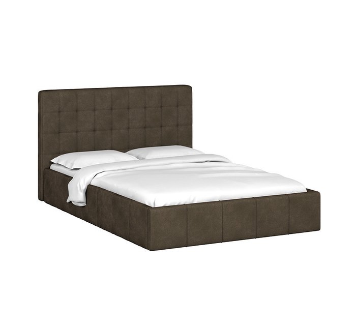 Кровать Инуа 140х200 темно-коричневого цвета с подъемным механизмом