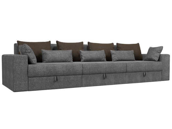 Прямой диван-кровать Мэдисон Long серо-коричневого цвета
