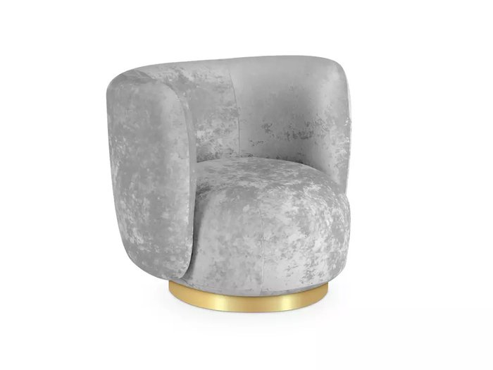 Кресло Lucca серого цвета с золотым основанием 