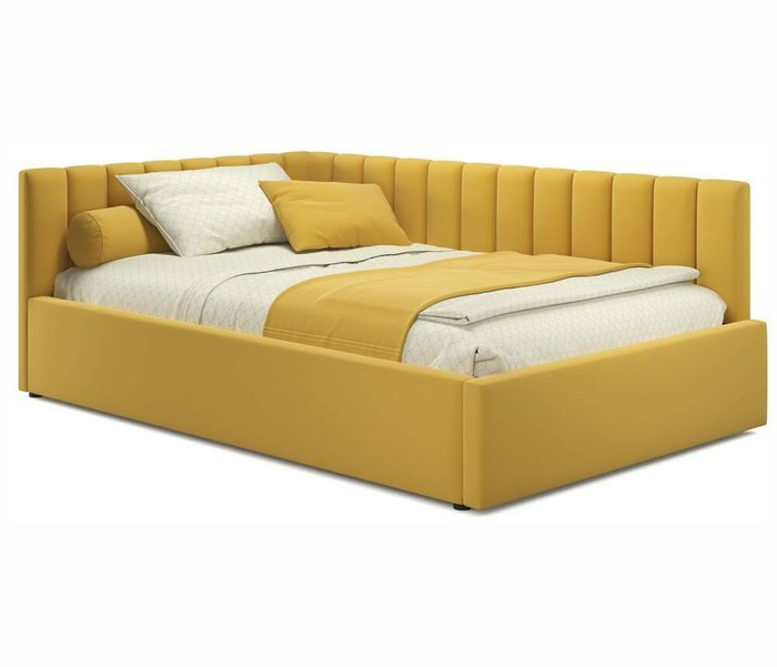 Кровать Milena 120х200 желтого цвета с подъемным механизмом