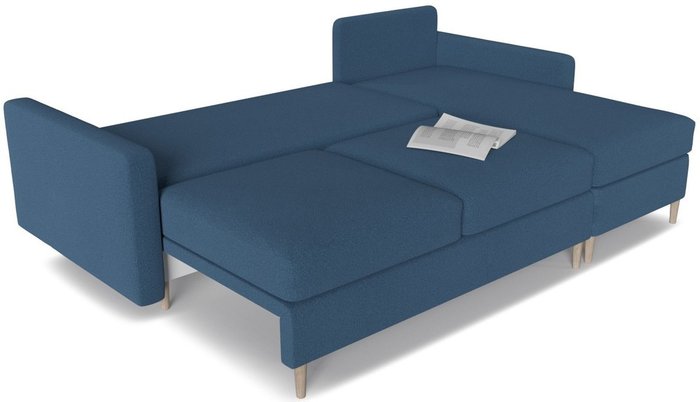 Диван-кровать угловой Белфаст синего цвета - купить Угловые диваны по цене 47931.0