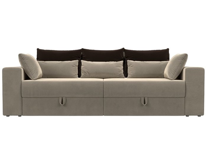 Прямой диван-кровать Мэдисон бежево-коричневого цвета - купить Прямые диваны по цене 38990.0