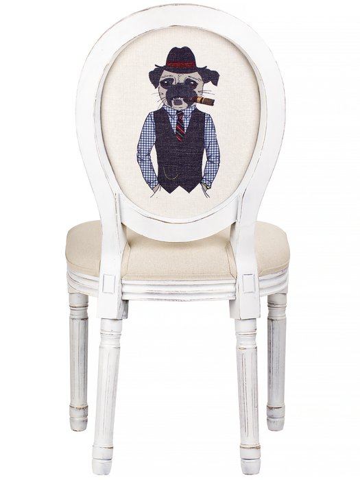 Стул Собака с сигарой бело-бежевого цвета - лучшие Обеденные стулья в INMYROOM