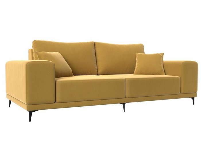 Прямой диван Льюес желтого цвета