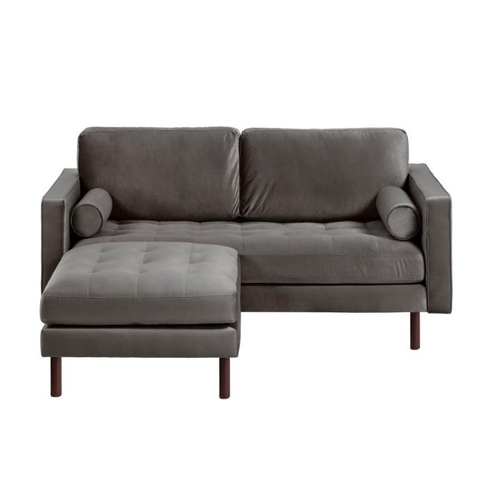 Прямой диван Bogart Grey с пуфом - лучшие Прямые диваны в INMYROOM